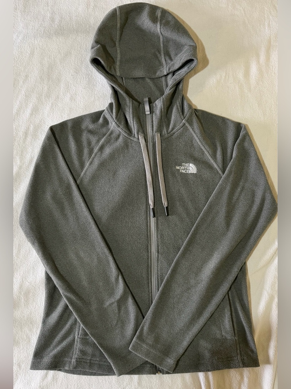 The North Face Heather Grey TKA Glacier Full-Zip Fleece Hoodie Jacket size S